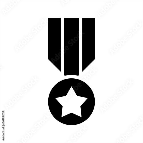 Military medal icon, outline vector sign, linear style pictogram, vector illustration on white background.