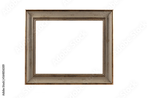 Wooden frame for a picture or photo on a white background