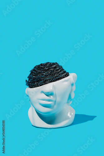 new steel wire sponge in a white head photo