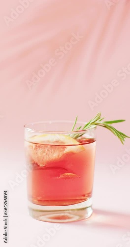 Wallpaper Mural Vertical video of close up of drink with grapefruit on white background Torontodigital.ca