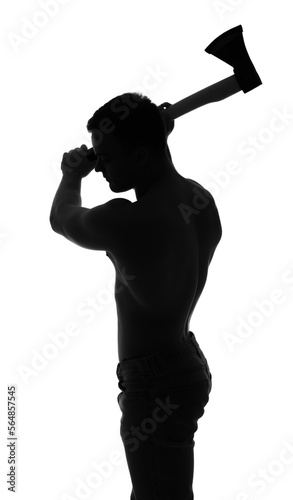Silhouette of muscular youn...