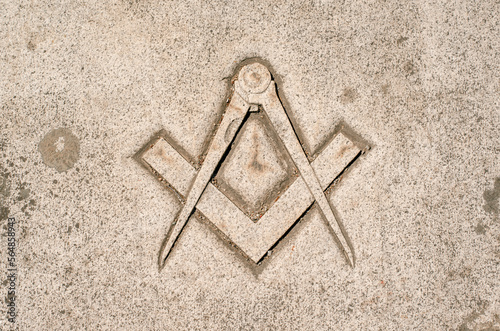 Freemason symbol in stone photo