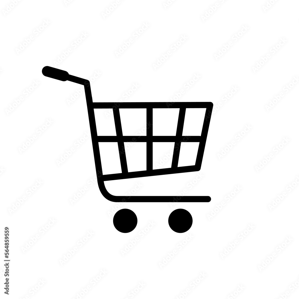 Shopping cart icon vector. Trolley cart icon in trendy flat design. Shopping cart icon vector. Trolley cart icon in trendy flat design.