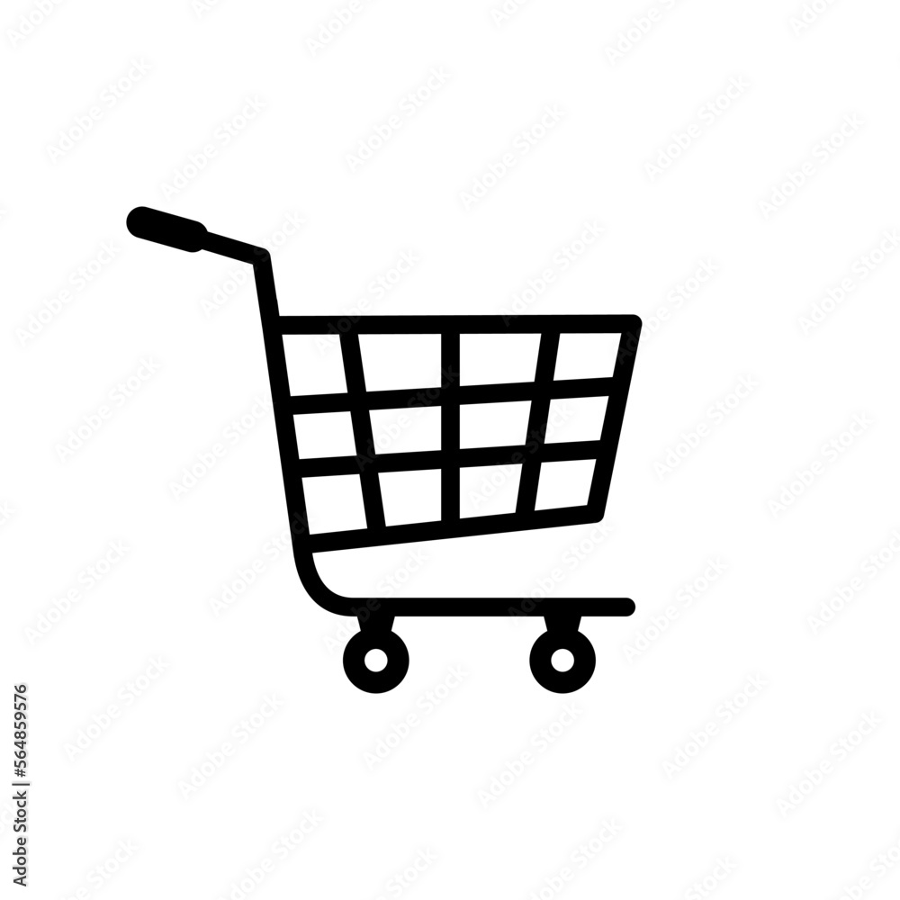 Shopping cart icon vector. Trolley cart icon in trendy flat design.