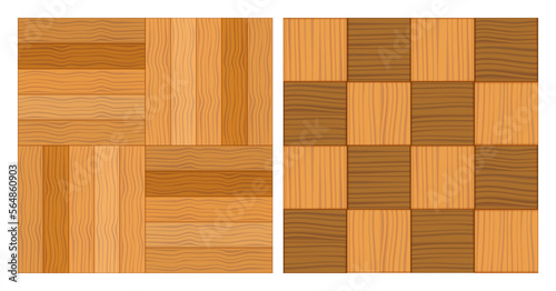 wooden parquet mosaic isolated on white