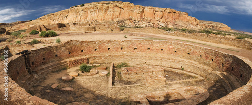 Giant ceremonial kiva at Chaco Culture National HIstoric Park, New Mexico.