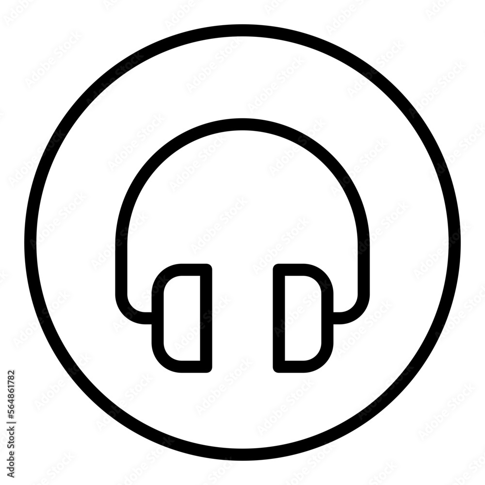 Headphone Circular line icon Headphone Circular line icon