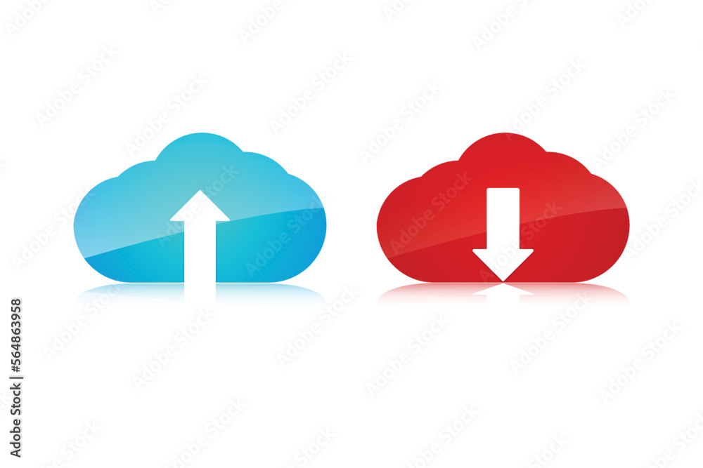 Obraz premium File Upload and Download shining vector element design.