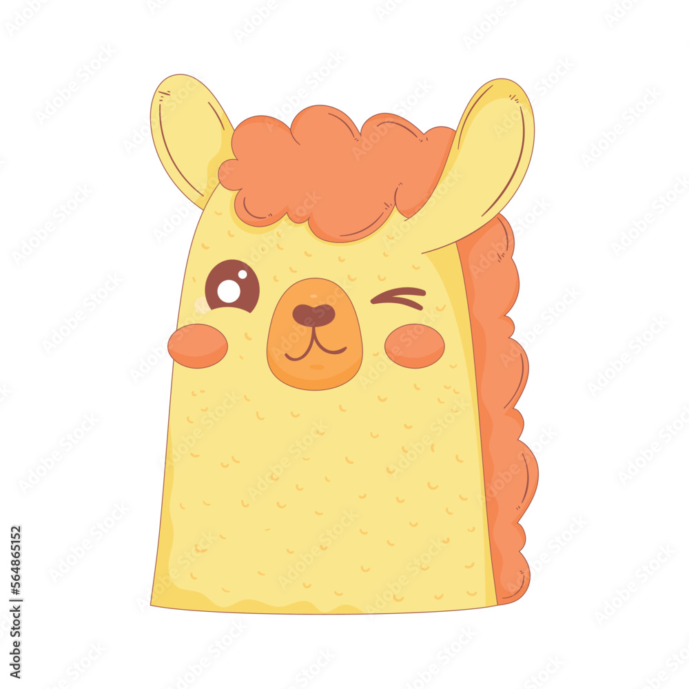 Fototapeta premium llama perubian comic emoji