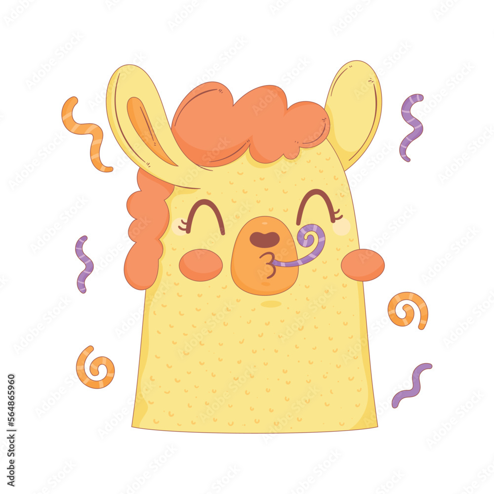 Obraz premium llama perubian with confetti