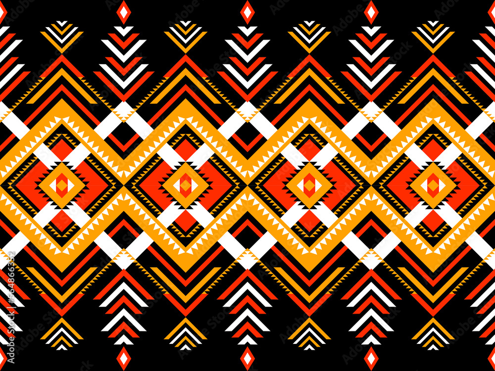 Premium Vector  Black background orange fabric pattern for textile products