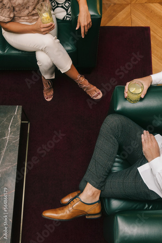 Anonymous Man and Woman Having Drinks photo