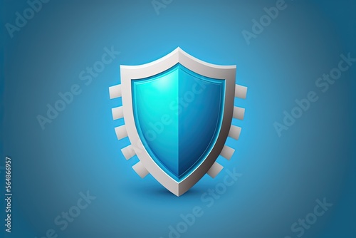 Free Download Blue antivirus shield illustration on blue background. Generative AI - GFXLoad