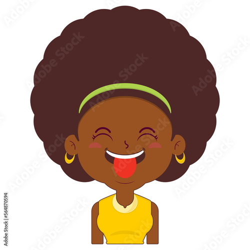 afro woman happy face cartoon cute © Misterwrongtime