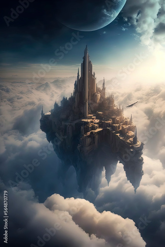 city in the clouds. Generative AI