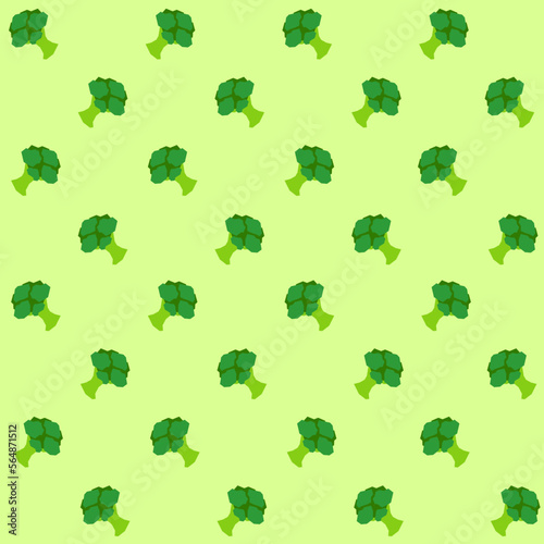Geometric Broccoli Vector Seamless Pattern