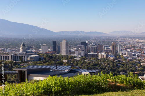 Salt Lake City Utah City Skyline with skyscraper 