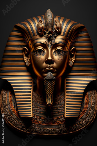 Medium-Shot terracotta tutankhamun. Egypt. Generative AI