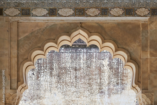 Detail of arch at Ambre Fort Jaipur photo