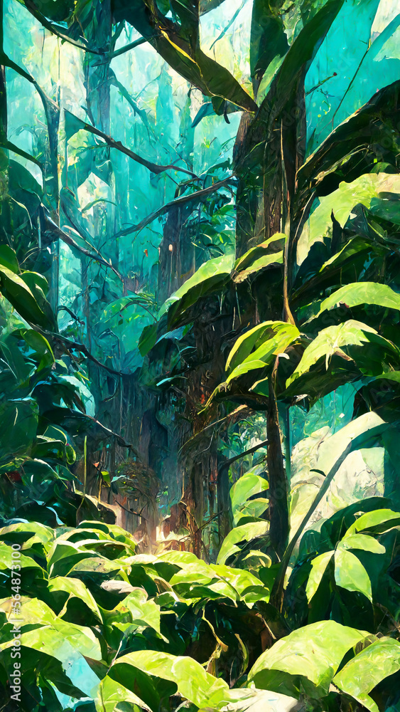 Tropical Rainforest forest Maya ancient culture illustration Generative AI Content by Midjourney Tropical Rainforest forest Maya ancient culture illustration Generative AI Content by Midjourney
