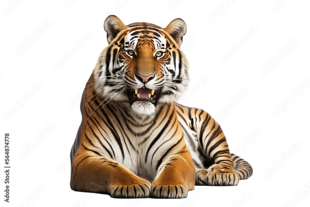 Obraz premium Beautiful tiger. isolated isolated on transparent background. Post-processed generative AI
