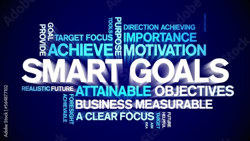 Smart Goals animated tag word cloud;text design animation kinetic typography seamless loop. photo