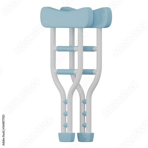 3d arm cructh isolated object high quality render
