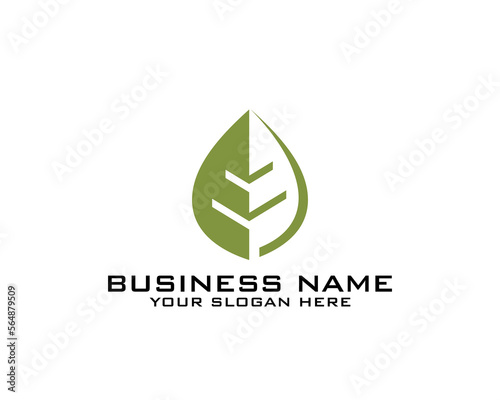 Leaf logo abstract design, vector template