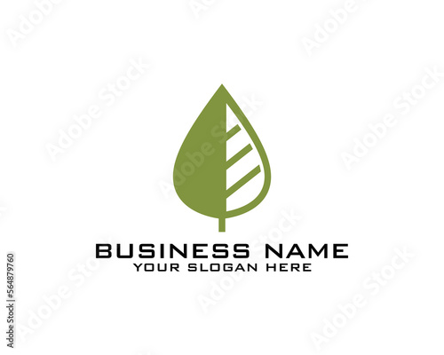 Leaf logo abstract design, vector template
