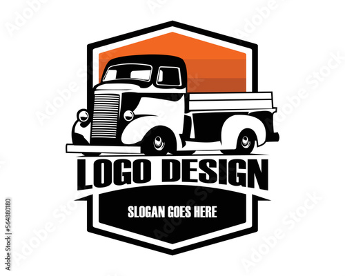 1940s coe chevy truck logo silhouette. premium vector design. Best for badge, emblem, icon and trucking industry. available eps 10.