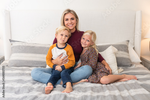 Mother poses with her children