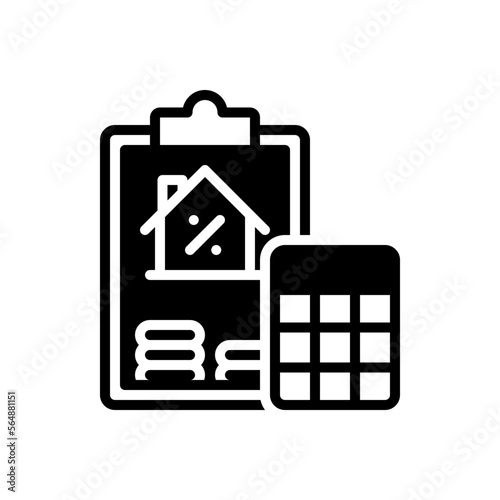 Black solid icon for interest