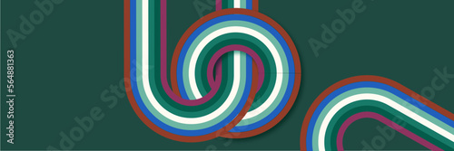 Abstract colorful 70s background vector. Vintage retro style wallpaper with lines, rainbow stripes, geometric shapes. 1970 color illustration design suitable for poster, banner, decorative, wall art.