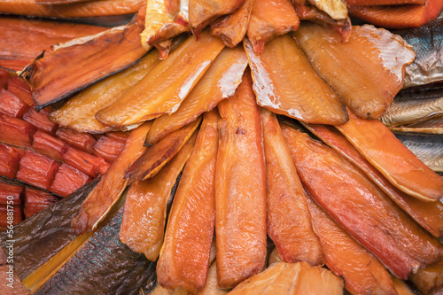 Various smoked fish product...