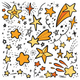 Hand Drawn Shooting Star Doodle Elements