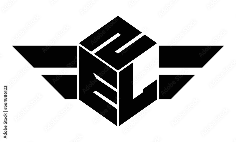 ZEL three letter gaming logo in polygon cube shape logo design vector template. wordmark logo | emblem logo | monogram logo | initial letter logo | sports logo | minimalist logo | typography logo | - obrazy, fototapety, plakaty 