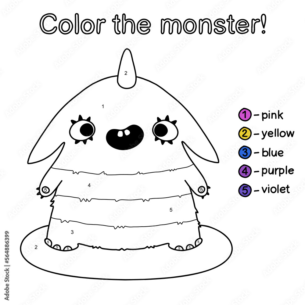 cute-monster-coloring-page-for-kids-simple-color-by-numbers-worksheet