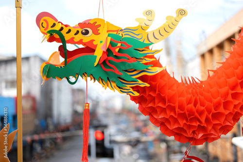 Photography Chinese lucky dragon In the Chinese New Year festivities adorned in the Chinatown area