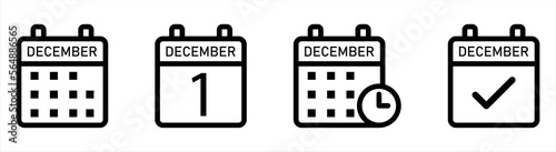 calendar icon set. appointment icon. calendar deadline icon flat collections symbol, vector illustration