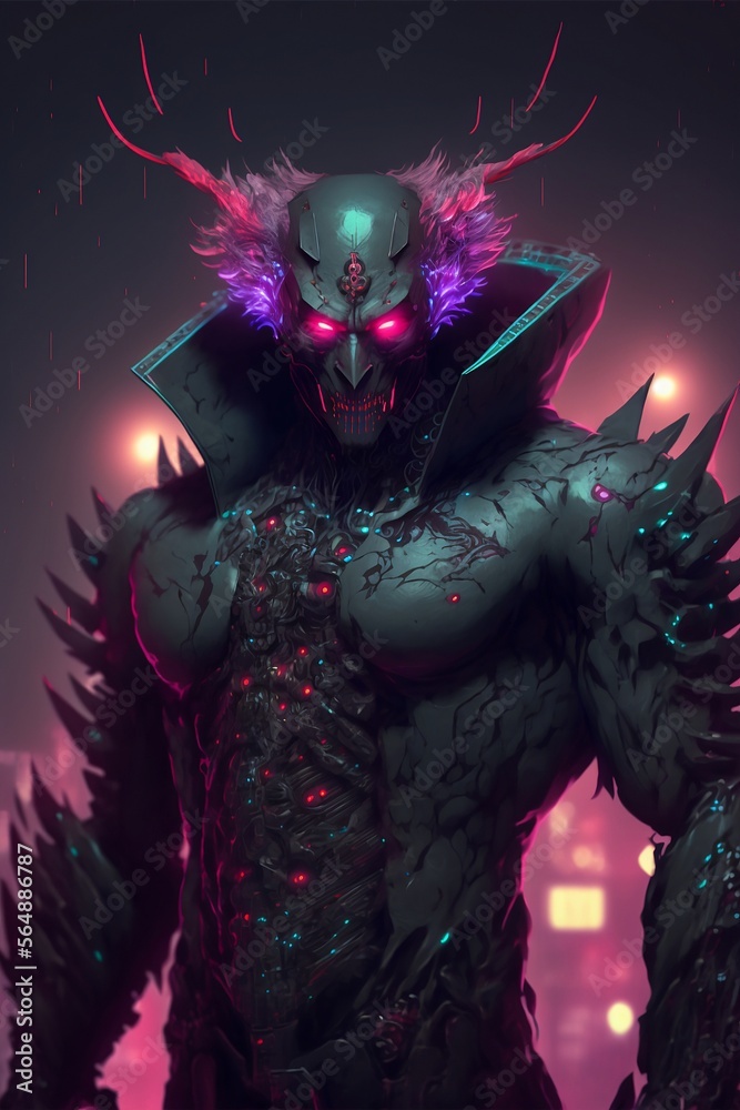 Cyberpunk Demon. Created using generative AI tools. Cyberpunk Demon. Created using generative AI tools.