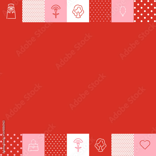 母の日向け　アイコン×格子模様のフレーム（正方形）