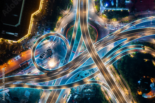 Top View of City Street Crossing