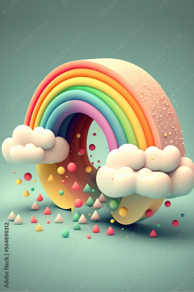 Pure and Kawaii Clouds and Rainbow- Lighting Particles and Minimalism - Super Resolution Pure and Kawaii Clouds and Rainbow- Lighting Particles and Minimalism - Super Resolution