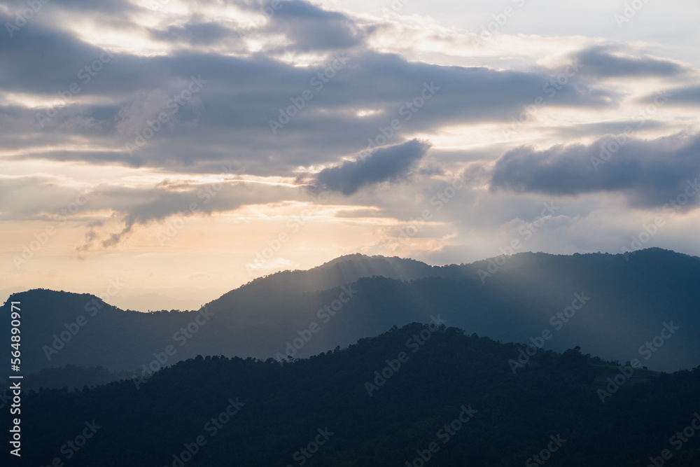 Evening mountain scenery Evening mountain scenery