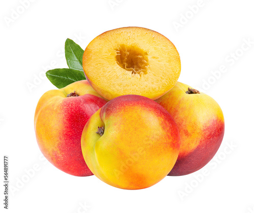 Nectarine fruit isolated on transparent png