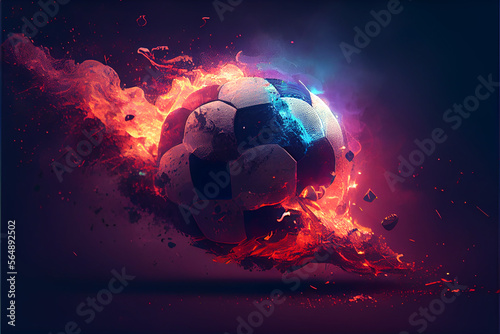 Cool soccer ball wallpaper. generative ai
