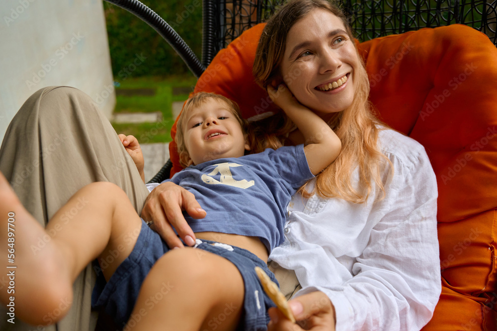 funny mother and son have a good time together funny mother and son have a good time together
