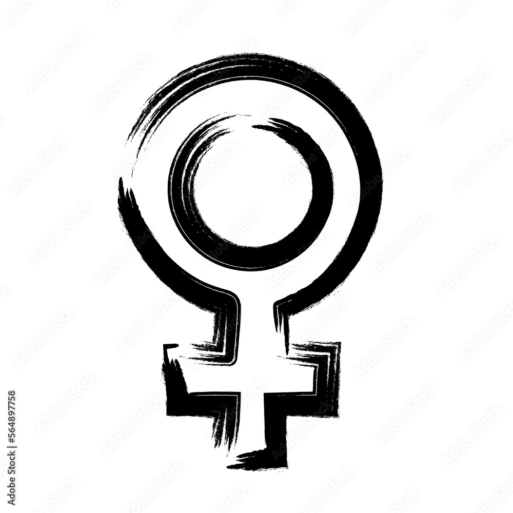 brush stroke hand drawn PNG image with transparent background business icon female sex