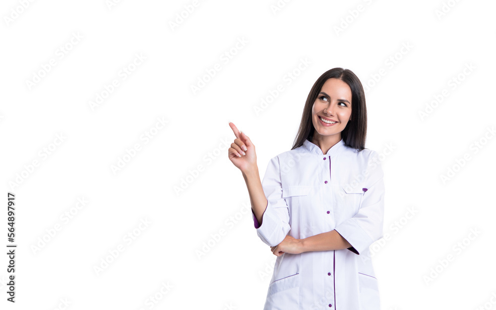 dentist doctor wear white coat point finger on copy space. dentist doctor or stomatologist. dentist doctor wear white coat point finger on copy space. dentist doctor or stomatologist.