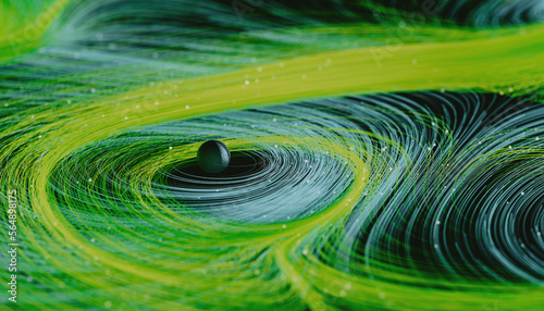 futuristic green data lines 